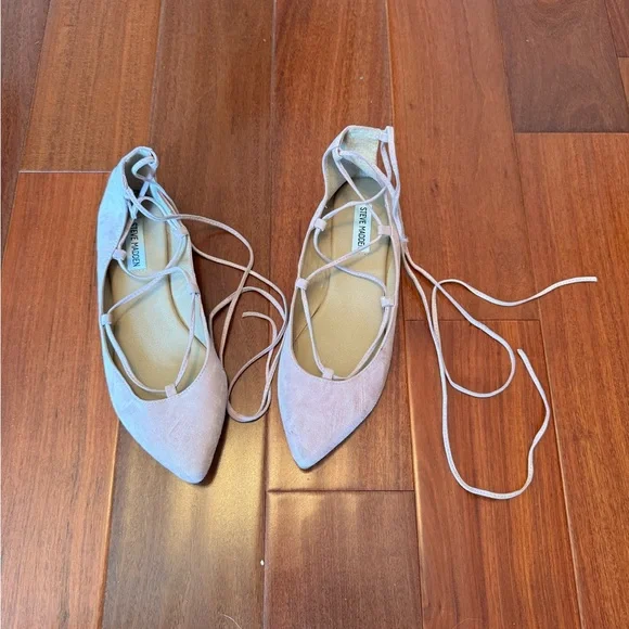 Steve Madden Size 10 Pink Lace Up Flat Shoes - Picture 8 of 8
